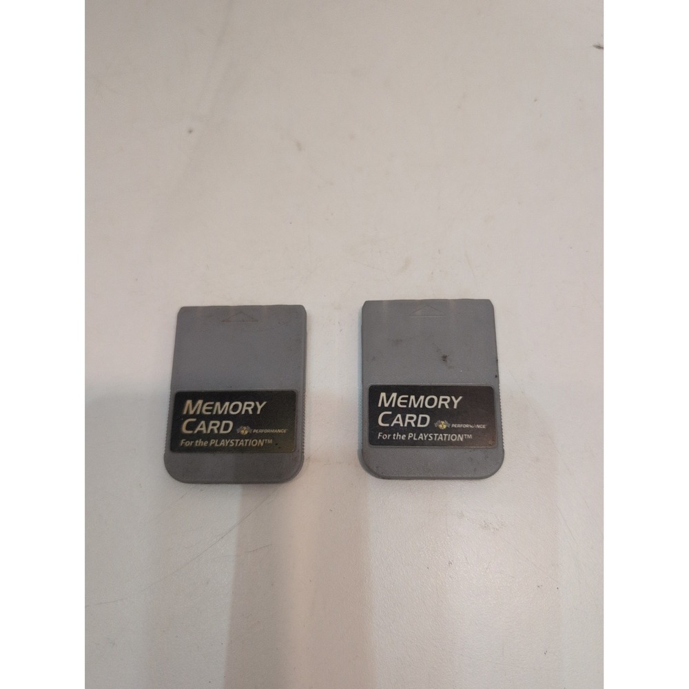 2 Memory Cards by Performance for Playstation PS1 Console Video Game System